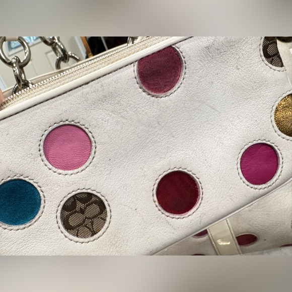 Coach Limited Edition Set (2) Tote Bag with Polka Dots + Wristlet 🚨WORN/As-Is - Picture 4 of 15